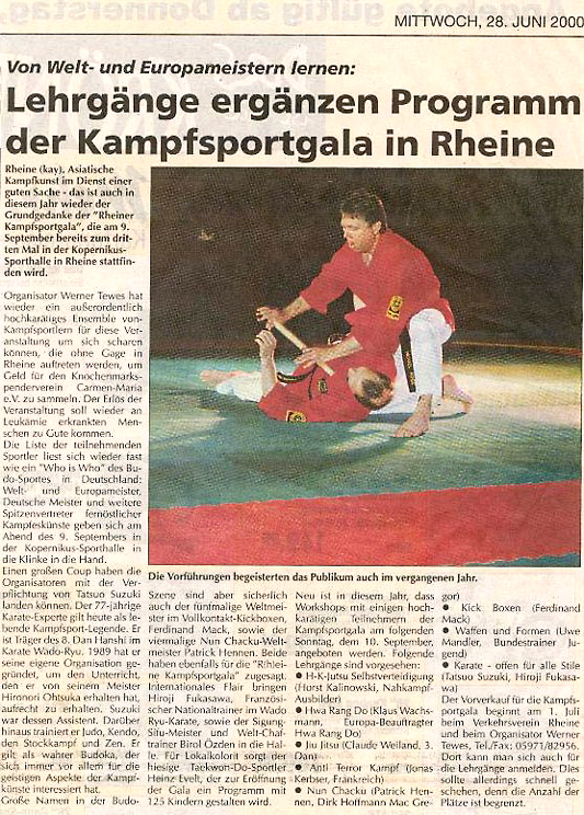 Michael Rohde und Jürgen Kanngießer auf der Rheine(n) Kampfsportgala 1999